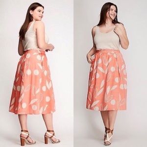 LANE BRYANT peach and cream A-line skirt 14/16